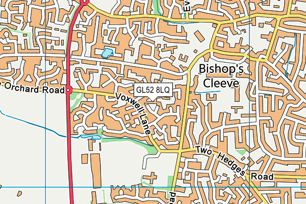 GL52 8LQ map - OS VectorMap District (Ordnance Survey)