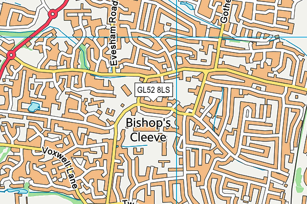 GL52 8LS map - OS VectorMap District (Ordnance Survey)