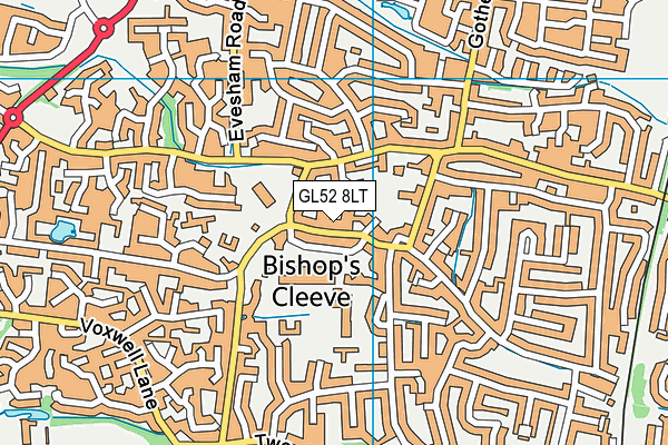 GL52 8LT map - OS VectorMap District (Ordnance Survey)