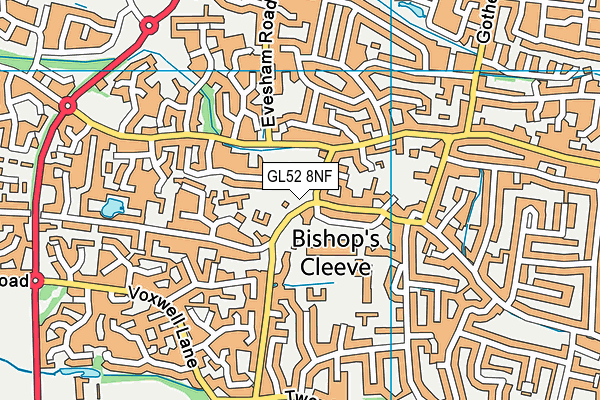 GL52 8NF map - OS VectorMap District (Ordnance Survey)