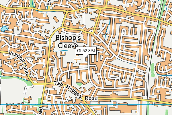 GL52 8PJ map - OS VectorMap District (Ordnance Survey)