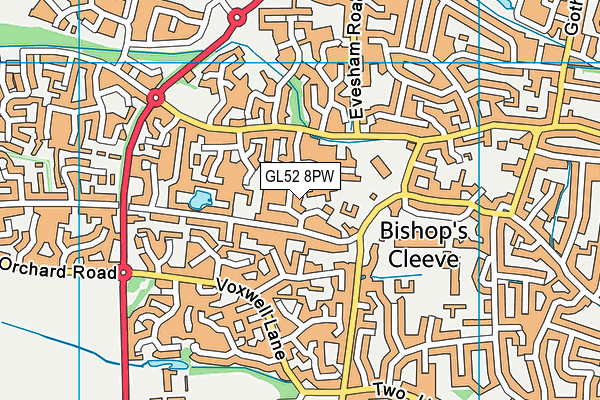 GL52 8PW map - OS VectorMap District (Ordnance Survey)