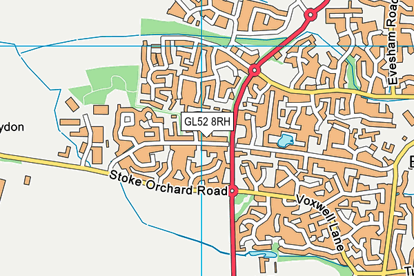 GL52 8RH map - OS VectorMap District (Ordnance Survey)