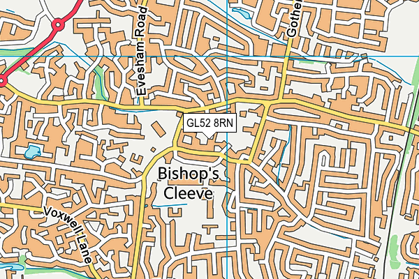 GL52 8RN map - OS VectorMap District (Ordnance Survey)