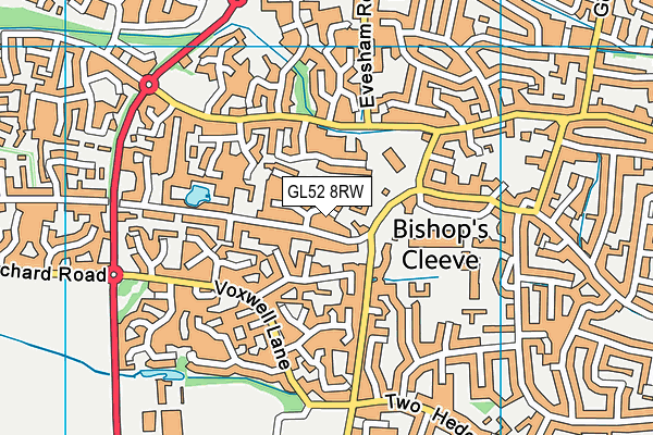 GL52 8RW map - OS VectorMap District (Ordnance Survey)