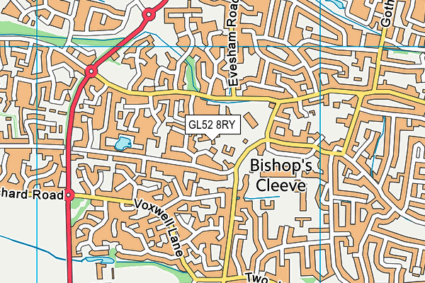 GL52 8RY map - OS VectorMap District (Ordnance Survey)