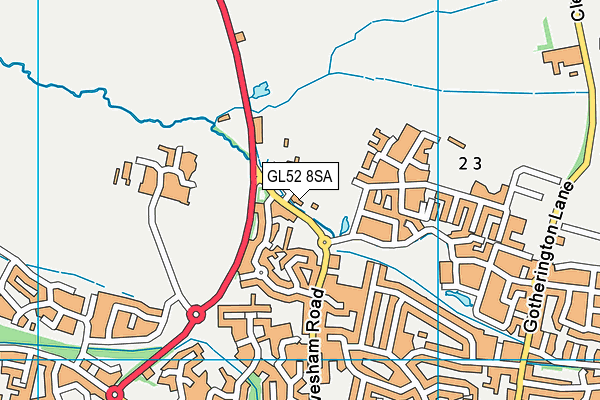 GL52 8SA map - OS VectorMap District (Ordnance Survey)