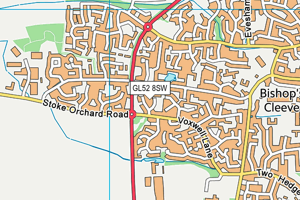GL52 8SW map - OS VectorMap District (Ordnance Survey)