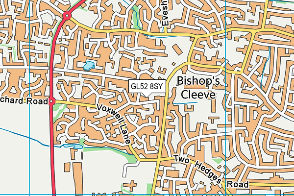 GL52 8SY map - OS VectorMap District (Ordnance Survey)