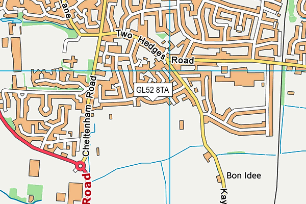 GL52 8TA map - OS VectorMap District (Ordnance Survey)