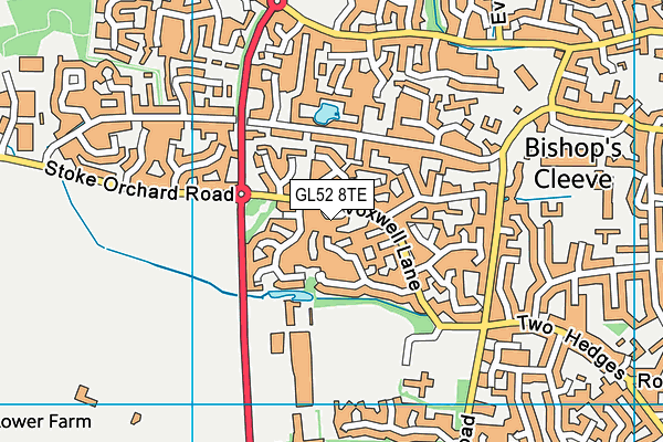 GL52 8TE map - OS VectorMap District (Ordnance Survey)