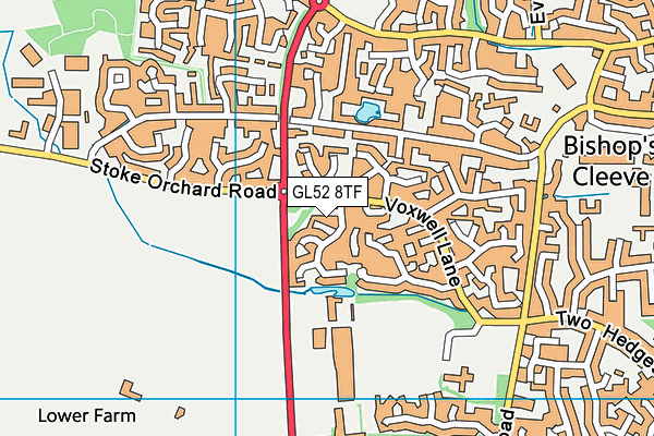 GL52 8TF map - OS VectorMap District (Ordnance Survey)