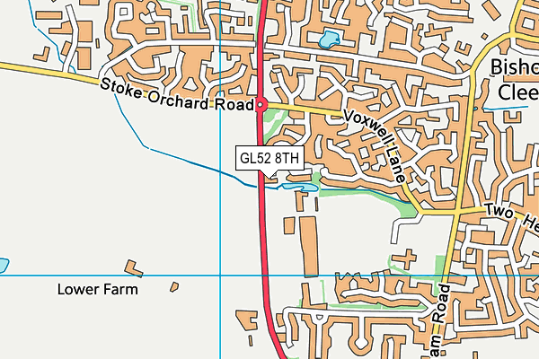 GL52 8TH map - OS VectorMap District (Ordnance Survey)