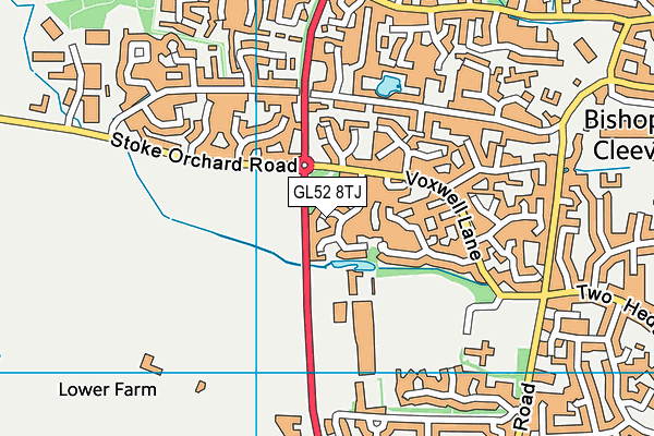 GL52 8TJ map - OS VectorMap District (Ordnance Survey)