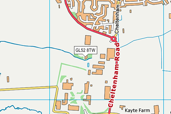 GL52 8TW map - OS VectorMap District (Ordnance Survey)