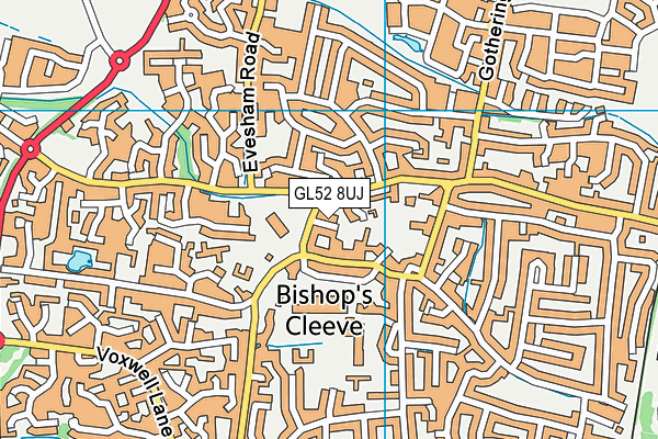 GL52 8UJ map - OS VectorMap District (Ordnance Survey)