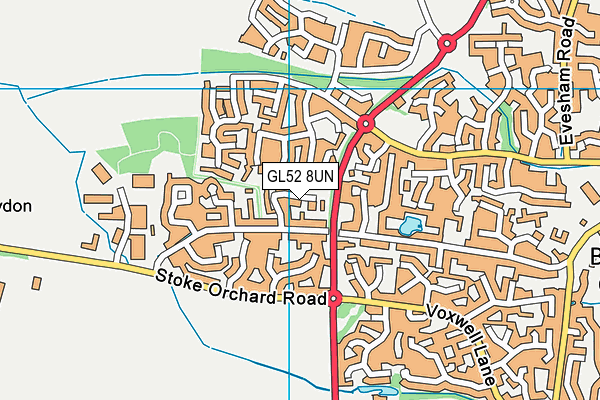 GL52 8UN map - OS VectorMap District (Ordnance Survey)