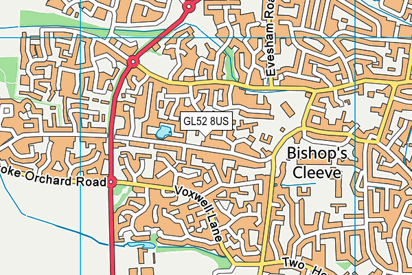 GL52 8US map - OS VectorMap District (Ordnance Survey)