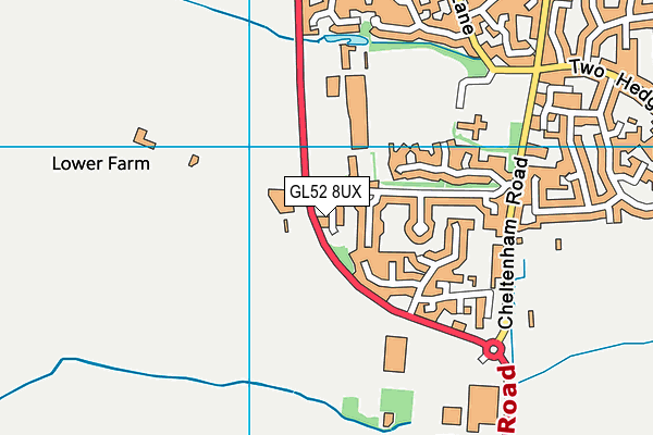 GL52 8UX map - OS VectorMap District (Ordnance Survey)