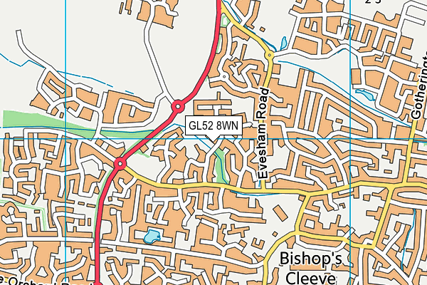 GL52 8WN map - OS VectorMap District (Ordnance Survey)