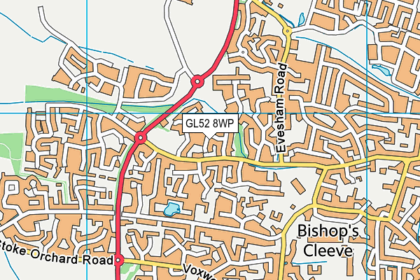 GL52 8WP map - OS VectorMap District (Ordnance Survey)