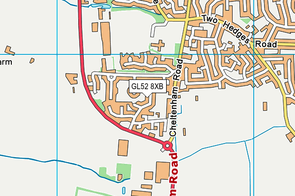 GL52 8XB map - OS VectorMap District (Ordnance Survey)