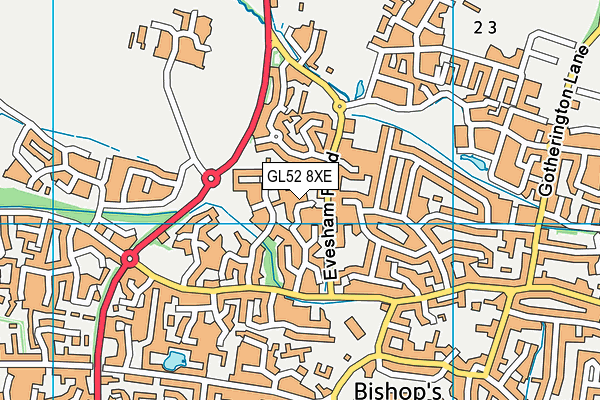 GL52 8XE map - OS VectorMap District (Ordnance Survey)
