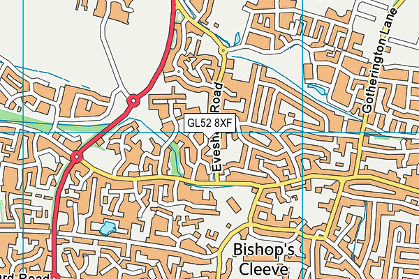 GL52 8XF map - OS VectorMap District (Ordnance Survey)