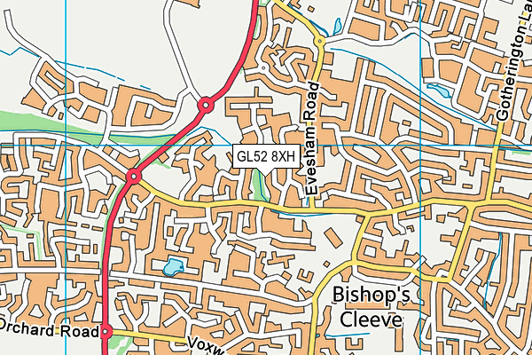 GL52 8XH map - OS VectorMap District (Ordnance Survey)