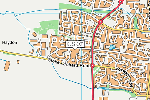 GL52 8XT map - OS VectorMap District (Ordnance Survey)