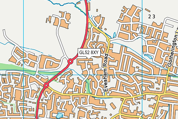 GL52 8XY map - OS VectorMap District (Ordnance Survey)