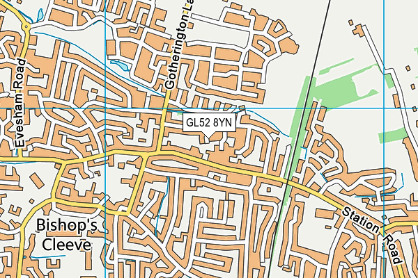 GL52 8YN map - OS VectorMap District (Ordnance Survey)