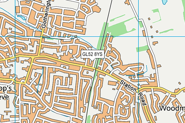 GL52 8YS map - OS VectorMap District (Ordnance Survey)