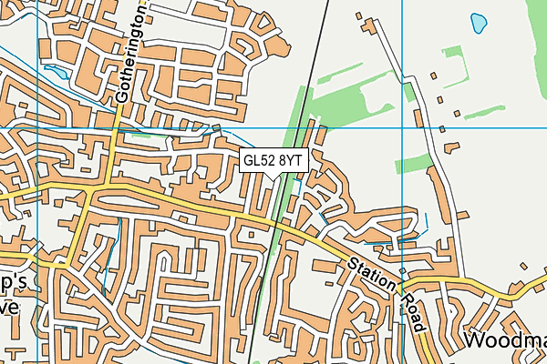 GL52 8YT map - OS VectorMap District (Ordnance Survey)