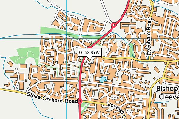 GL52 8YW map - OS VectorMap District (Ordnance Survey)