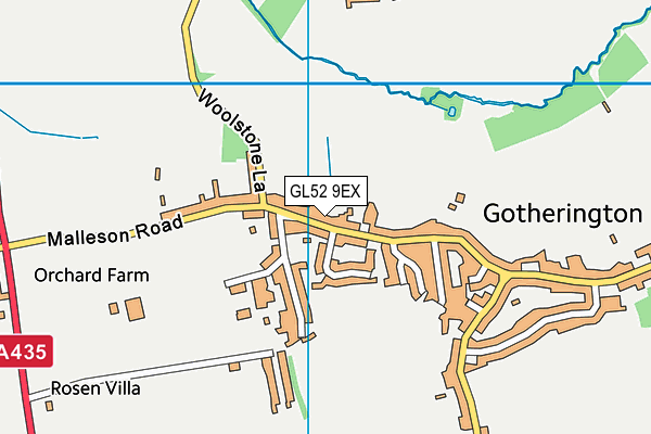 Gotherington Playing Field map (GL52 9EX) - OS VectorMap District (Ordnance Survey)
