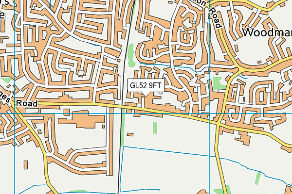 GL52 9FT map - OS VectorMap District (Ordnance Survey)