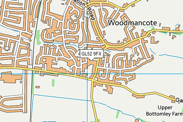 GL52 9FX map - OS VectorMap District (Ordnance Survey)