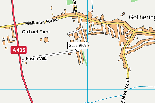 GL52 9HA map - OS VectorMap District (Ordnance Survey)