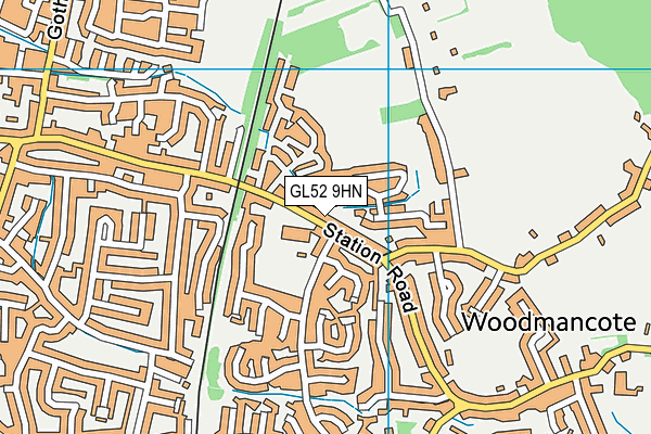 Woodmancote School map (GL52 9HN) - OS VectorMap District (Ordnance Survey)