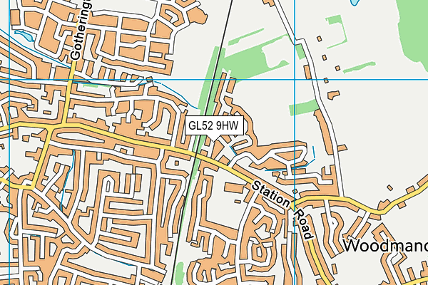 GL52 9HW map - OS VectorMap District (Ordnance Survey)