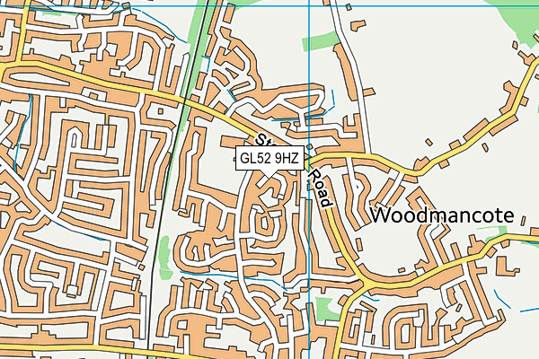 GL52 9HZ map - OS VectorMap District (Ordnance Survey)