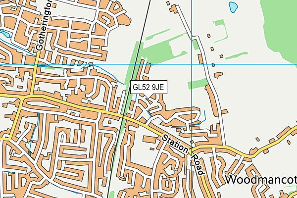 GL52 9JE map - OS VectorMap District (Ordnance Survey)