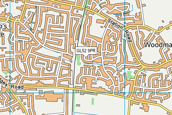 GL52 9PR map - OS VectorMap District (Ordnance Survey)