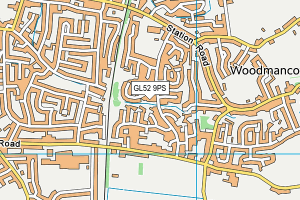 GL52 9PS map - OS VectorMap District (Ordnance Survey)