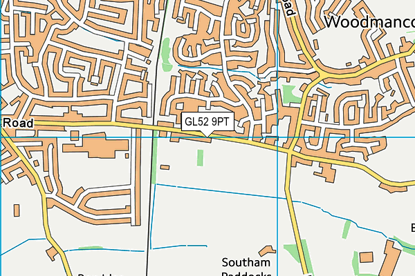 GL52 9PT map - OS VectorMap District (Ordnance Survey)