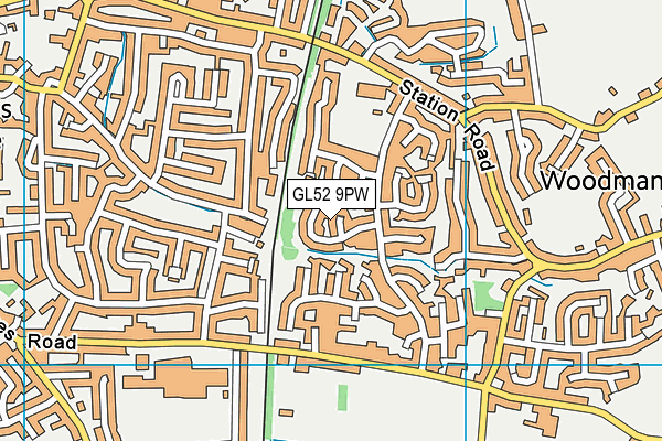 GL52 9PW map - OS VectorMap District (Ordnance Survey)