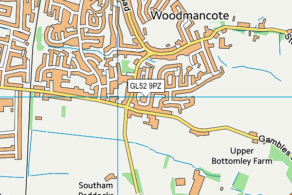 GL52 9PZ map - OS VectorMap District (Ordnance Survey)