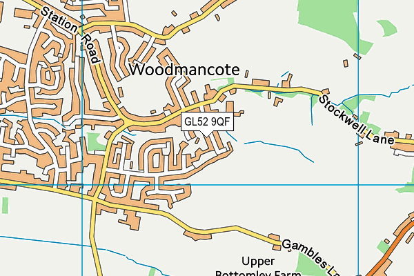 GL52 9QF map - OS VectorMap District (Ordnance Survey)