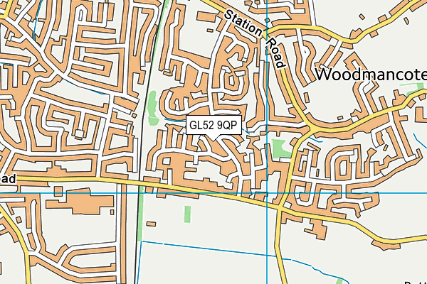 GL52 9QP map - OS VectorMap District (Ordnance Survey)